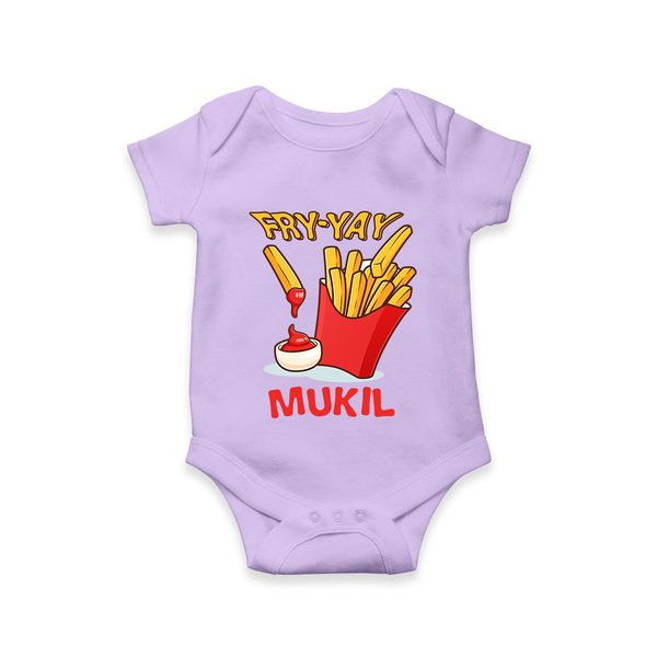Fry-Yay Romper/onesie | Personalized Baby Romper/onesie for Fun Fridays - LILAC - New Born (Chest 14")