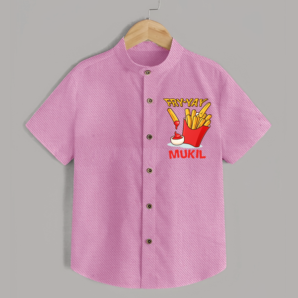Fry-Yay Shirt | Personalized Baby Shirt for Fun Fridays - BABY PINK - 0 - 6 Months Old (Chest 23")