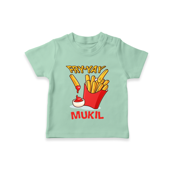 Fry-Yay T-shirt | Personalized Baby T-shirt for Fun Fridays - MINT GREEN - 0-5 Months Old (Chest 17")