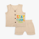 Stay Cool - Be Cool Ice Cube Jabla  Set For Babies - CREAM - 0 - 3 Months Old (Chest 9.8")