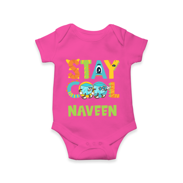 Stay Cool Romper/onesie | Custom Baby Romper/onesie for Chill Kids - HOT PINK - New Born (Chest 14")