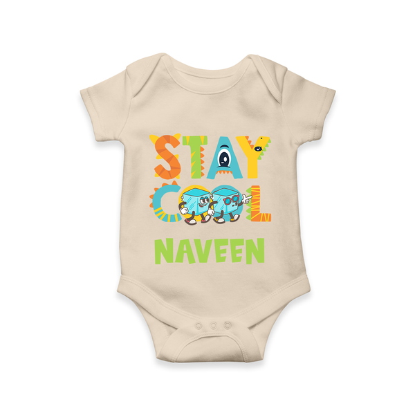 Stay Cool Romper/onesie | Custom Baby Romper/onesie for Chill Kids - IVORY - New Born (Chest 14")