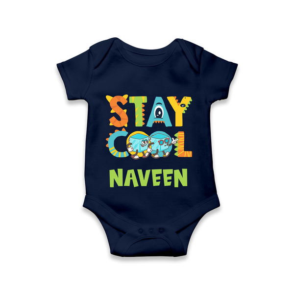 Stay Cool Romper/onesie | Custom Baby Romper/onesie for Chill Kids - NAVY BLUE - New Born (Chest 14")