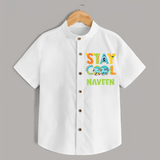 Stay Cool Shirt | Custom Baby Shirt for Chill Kids - WHITE - 0 - 6 Months Old (Chest 23")