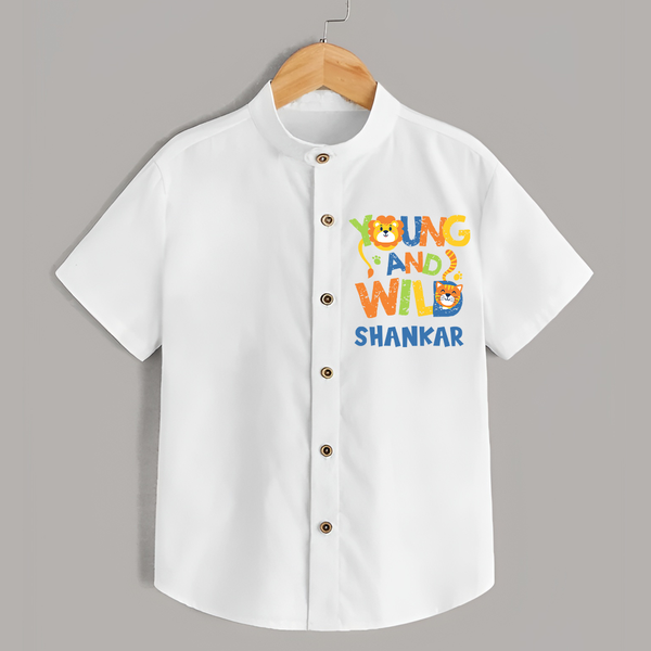 Young and Wild Shirt | Personalized Baby Shirt for Adventurous Kids - WHITE - 0 - 6 Months Old (Chest 23")