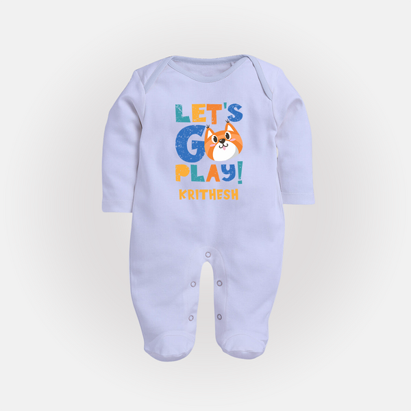 Let's Go Play Sleep Suit/Full Sleeve Body Suit | Custom Baby Sleep Suit/Full Sleeve Body Suit for Active Little Ones - BABY BLUE - New Born (Chest 7.5")