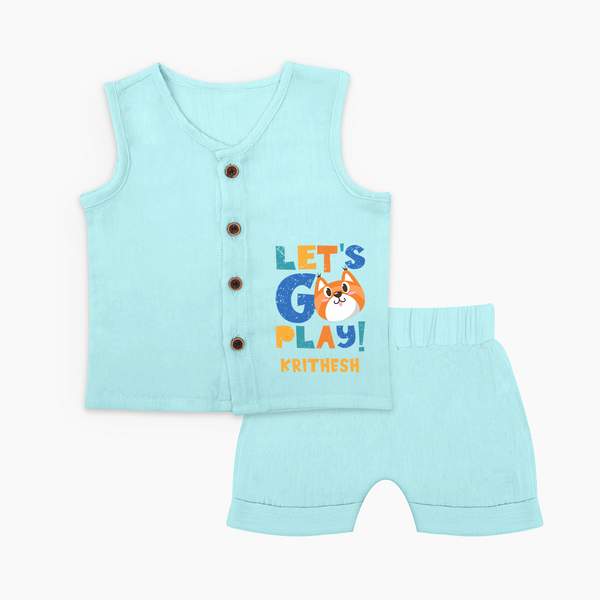 Let's Go Play Jabla Set | Custom Baby Jabla Set for Active Little Ones - BABY BLUE - 0 - 3 Months Old (Chest 9.8")