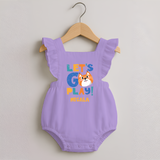 Let's Go Play Romper Frock | Custom Baby Romper Frock for Active Little Ones - LILAC - 0 - 3 Months Old (Chest 19")