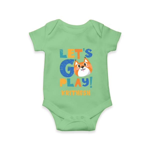 Let's Go Play Romper/onesie | Custom Baby Romper/onesie for Active Little Ones - GREEN - New Born (Chest 14")