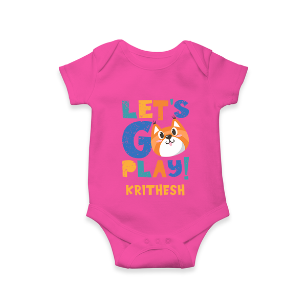 Let's Go Play Romper/onesie | Custom Baby Romper/onesie for Active Little Ones - HOT PINK - New Born (Chest 14")