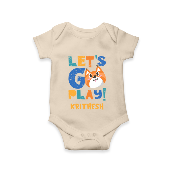 Let's Go Play Romper/onesie | Custom Baby Romper/onesie for Active Little Ones - IVORY - New Born (Chest 14")