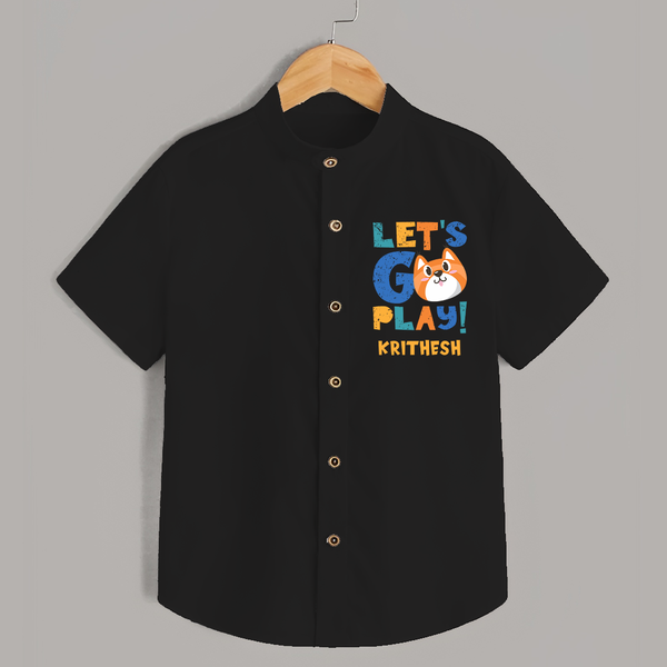 Let's Go Play Shirt | Custom Baby Shirt for Active Little Ones - BLACK - 0 - 6 Months Old (Chest 23")