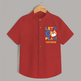Let's Go Play Shirt | Custom Baby Shirt for Active Little Ones - RED - 0 - 6 Months Old (Chest 23")