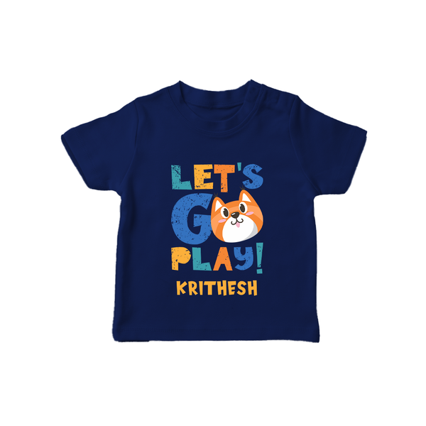 Let's Go Play T-shirt | Custom Baby T-shirt for Active Little Ones - NAVY BLUE - 0-5 Months Old (Chest 17")
