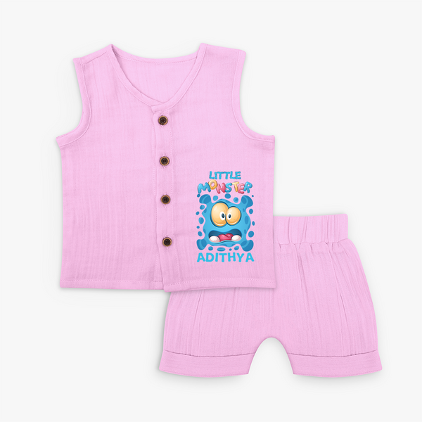 Little Monster Jabla Set | Personalized Baby Jabla Set for Playful Kids - BABY PINK - 0 - 3 Months Old (Chest 9.8")