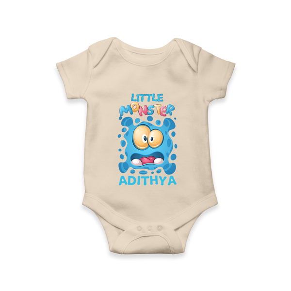 Little Monster Romper/onesie | Personalized Baby Romper/onesie for Playful Kids - IVORY - New Born (Chest 14")