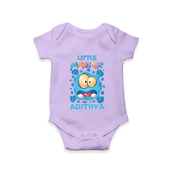 Little Monster Romper/onesie | Personalized Baby Romper/onesie for Playful Kids - LILAC - New Born (Chest 14")