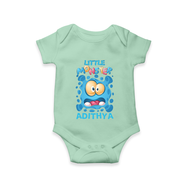 Little Monster Romper/onesie | Personalized Baby Romper/onesie for Playful Kids - MINT GREEN - New Born (Chest 14")