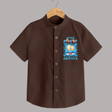 Little Monster Shirt | Personalized Baby Shirt for Playful Kids - CHOCOLATE BROWN - 0 - 6 Months Old (Chest 23")