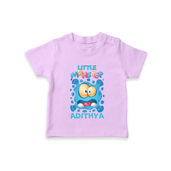 Little Monster T-shirt | Personalized Baby T-shirt for Playful Kids - LILAC - 0-5 Months Old (Chest 17")