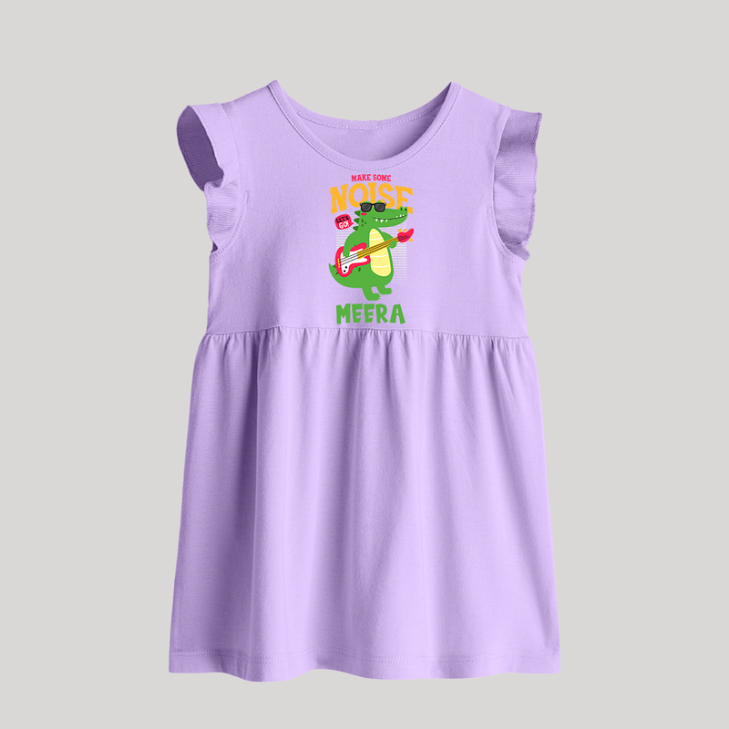 Make Some Noise Baby Frock | Custom Baby Frock for Loud Little Ones - LILAC - 0 - 3 Months Old (Chest 17")