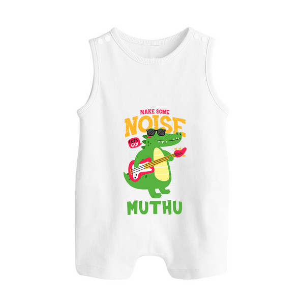 Make Some Noise Romper Suit/Sleeveless Romper | Custom Baby Romper Suit/Sleeveless Romper for Loud Little Ones - WHITE - 0 - 5 Months Old (Chest 18")