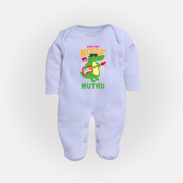 Make Some Noise Sleep Suit/Full Sleeve Body Suit | Custom Baby Sleep Suit/Full Sleeve Body Suit for Loud Little Ones - BABY BLUE - New Born (Chest 7.5")