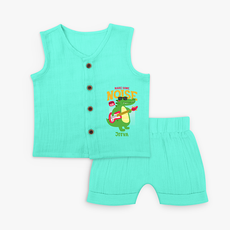 Make Some Noise -  Crocodile Jabla Set For Babies - AQUA GREEN - 0 - 3 Months Old (Chest 9.8")