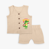 Make Some Noise -  Crocodile Jabla Set For Babies - CREAM - 0 - 3 Months Old (Chest 9.8")