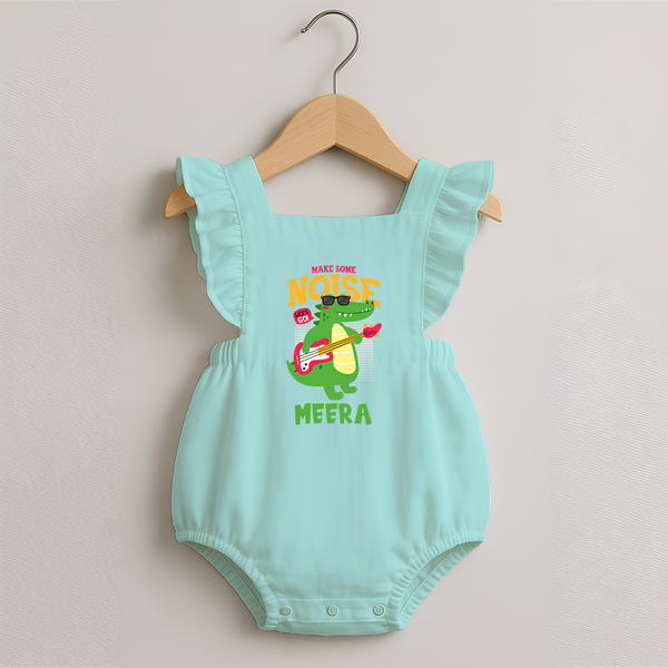 Make Some Noise Romper Frock | Custom Baby Romper Frock for Loud Little Ones - MINT GREEN - 0 - 3 Months Old (Chest 19")