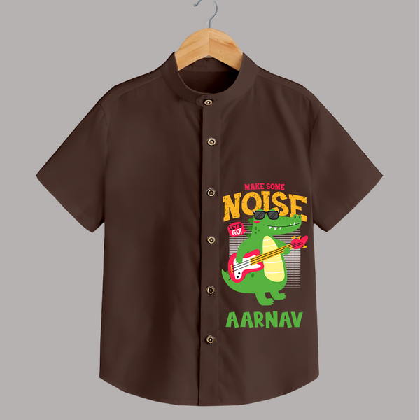 Make Some Noise Shirt | Custom Shirt for Little Noisemakers - CHOCOLATE BROWN - 0 - 6 Months Old (Chest 23")