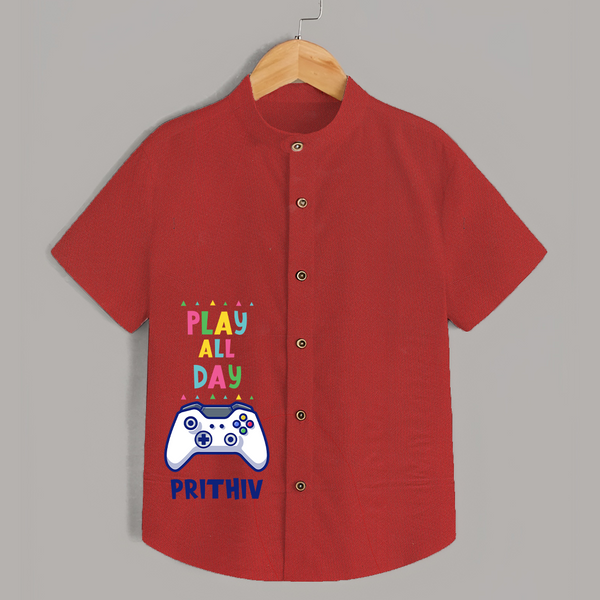 Play All Day Shirt | Personalized Shirt for Energetic Little Ones - RED - 0 - 6 Months Old (Chest 23")