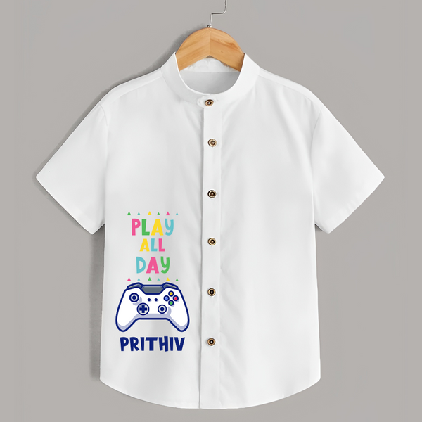 Play All Day Shirt | Personalized Shirt for Energetic Little Ones - WHITE - 0 - 6 Months Old (Chest 23")