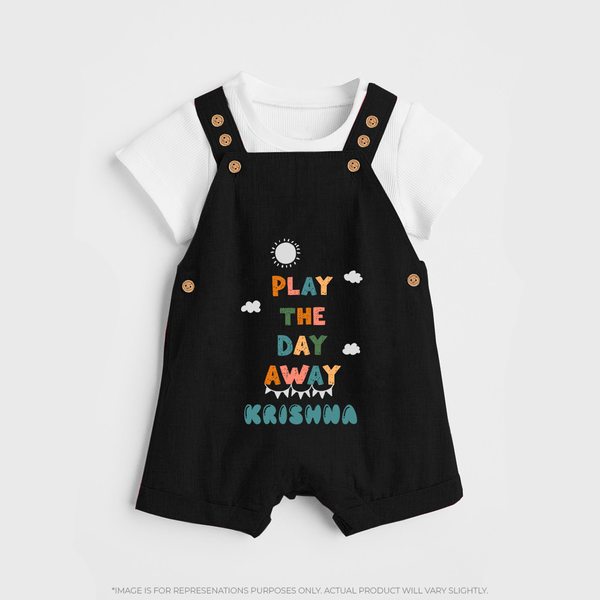 Play the Day Away Dungaree Set | Personalized Baby Dungaree Set for Fun-filled Days - BLACK - 0 - 5 Months Old (Chest 18")
