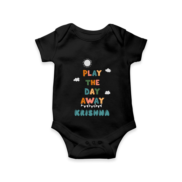 Play the Day Away Romper/onesie | Personalized Baby Romper/onesie for Fun-filled Days - BLACK - New Born (Chest 14")