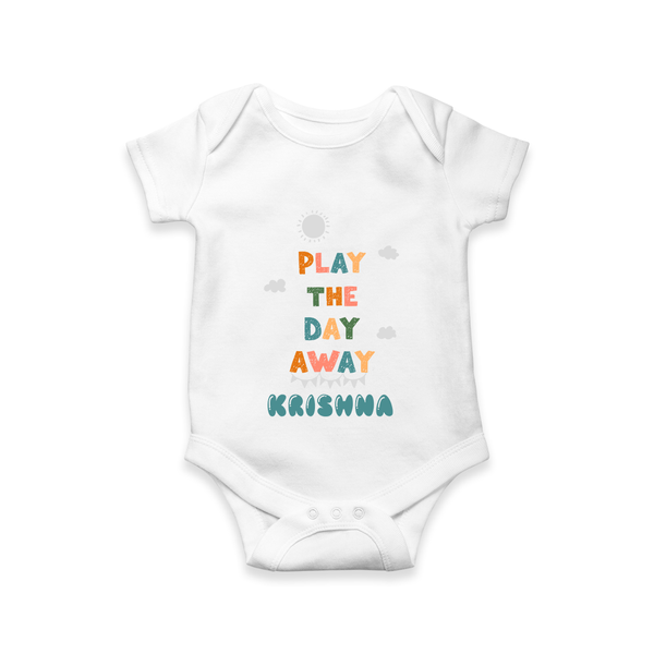 Play the Day Away Romper/onesie | Personalized Baby Romper/onesie for Fun-filled Days - WHITE - New Born (Chest 14")