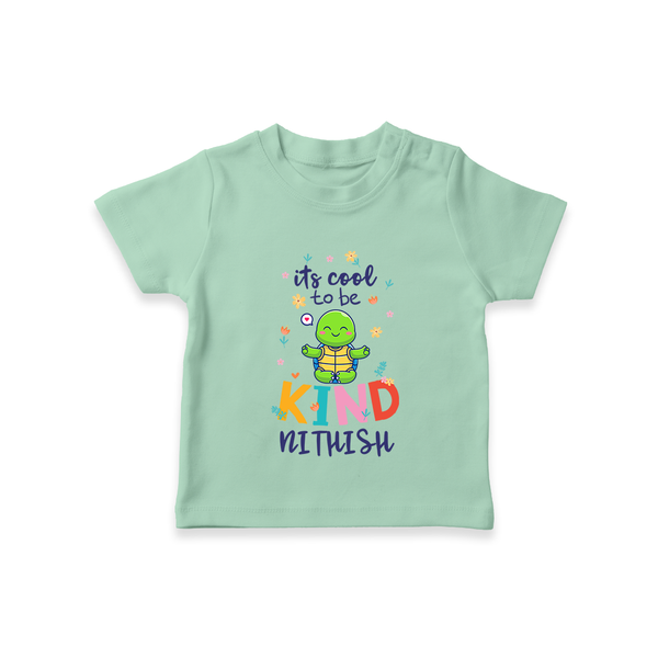 It's Cool to Be Kind T-shirt | Custom Baby T-shirt for Sweet Little Souls - MINT GREEN - 0-5 Months Old (Chest 17")