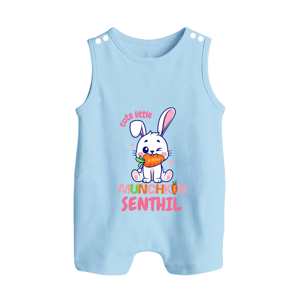 Cute Little Munchkin Romper Suit/Sleeveless Romper | Personalized Baby Romper Suit/Sleeveless Romper for Adorable Kids - BABY BLUE - 0 - 5 Months Old (Chest 18")