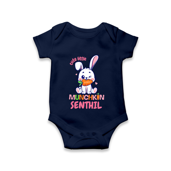 Cute Little Munchkin Romper/onesie | Personalized Baby Romper/onesie for Adorable Kids - NAVY BLUE - New Born (Chest 14")