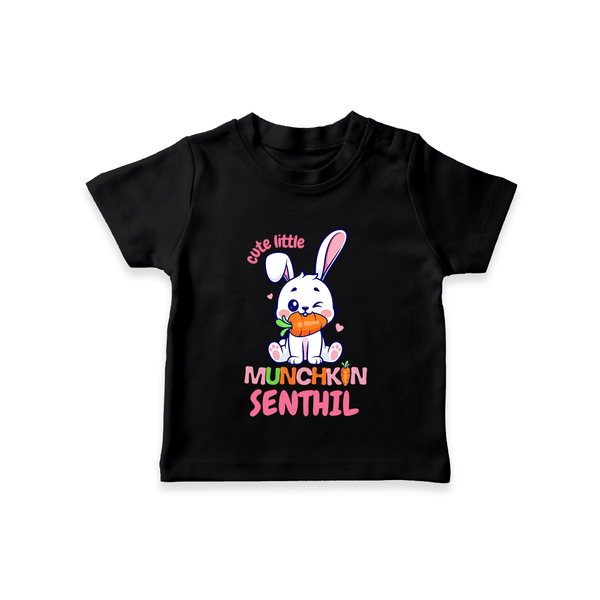 Cute Little Munchkin T-shirt | Personalized Baby T-shirt for Adorable Kids - BLACK - 0-5 Months Old (Chest 17")