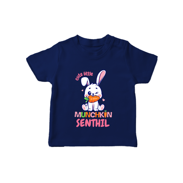 Cute Little Munchkin T-shirt | Personalized Baby T-shirt for Adorable Kids - NAVY BLUE - 0-5 Months Old (Chest 17")