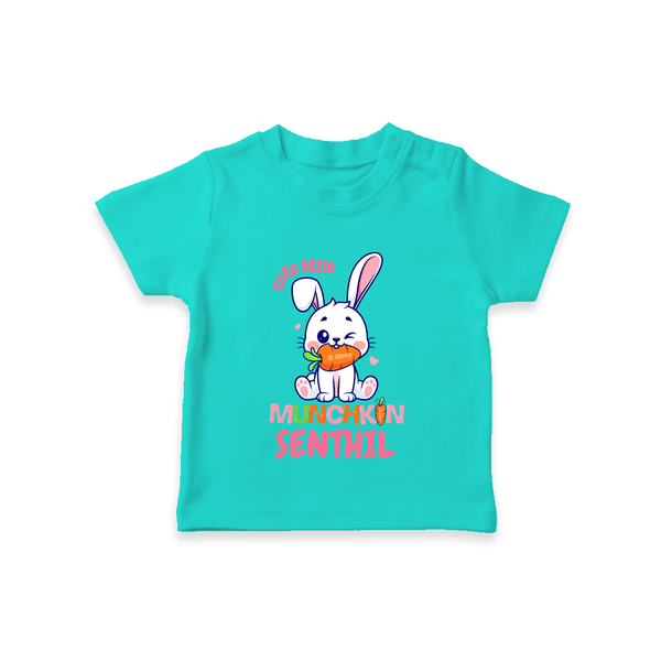 Cute Little Munchkin T-shirt | Personalized Baby T-shirt for Adorable Kids - TEAL - 0-5 Months Old (Chest 17")