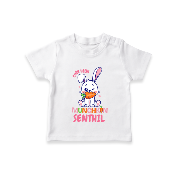 Cute Little Munchkin T-shirt | Personalized Baby T-shirt for Adorable Kids - WHITE - 0-5 Months Old (Chest 17")