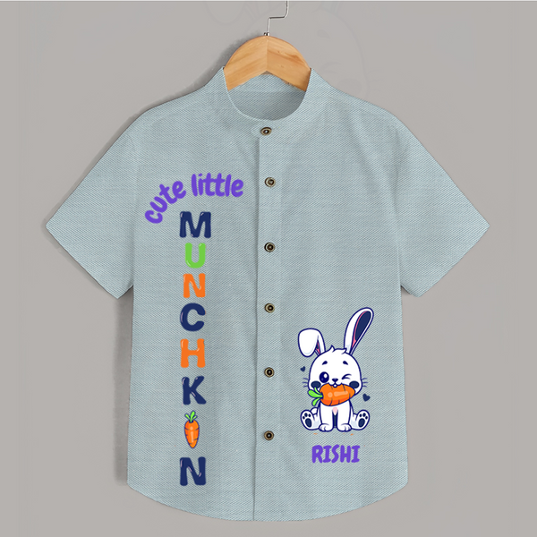 Cute Munchkin Shirt | Personalized Shirt for Adorable Little Ones - ARCTIC BLUE - 0 - 6 Months Old (Chest 23")