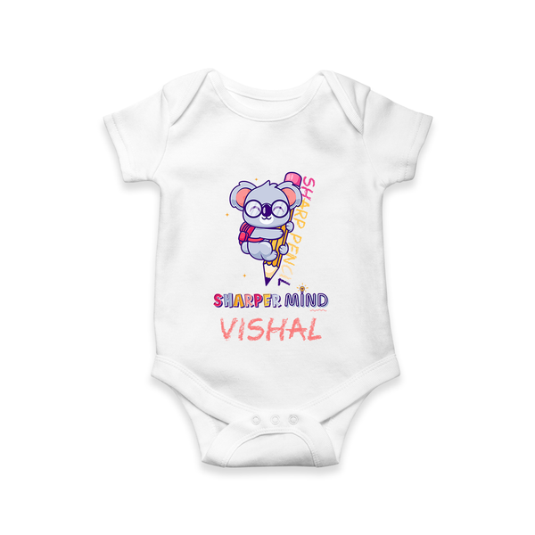 Sharp Pencil Sharper Mind Romper/onesie | Custom Baby Romper/onesie for Future Scholars - WHITE - New Born (Chest 14")