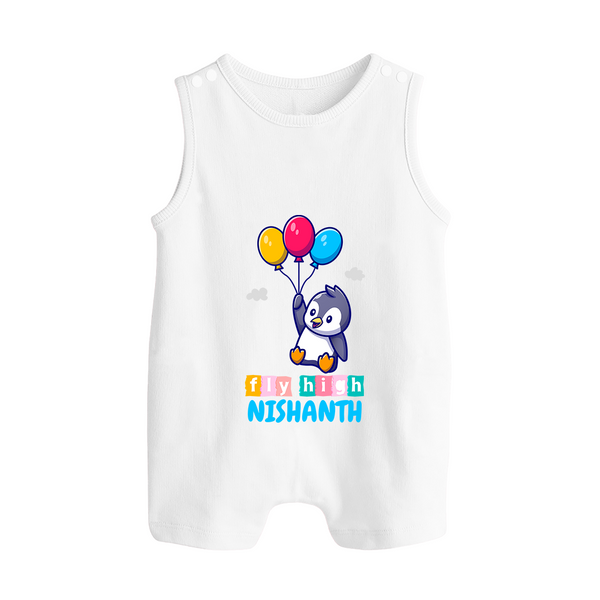 Fly High Romper Suit/Sleeveless Romper | Personalized Baby Romper Suit/Sleeveless Romper for Dreamers and Doers - WHITE - 0 - 5 Months Old (Chest 18")