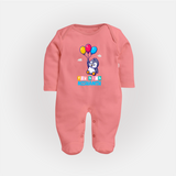 Fly High Sleep Suit/Full Sleeve Body Suit | Personalized Baby Sleep Suit/Full Sleeve Body Suit for Dreamers and Doers - PEACH - New Born (Chest 7.5")