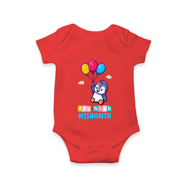 Fly High Romper/onesie | Personalized Baby Romper/onesie for Dreamers and Doers - RED - New Born (Chest 14")
