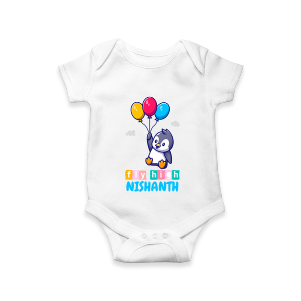 Fly High Romper/onesie | Personalized Baby Romper/onesie for Dreamers and Doers - WHITE - New Born (Chest 14")