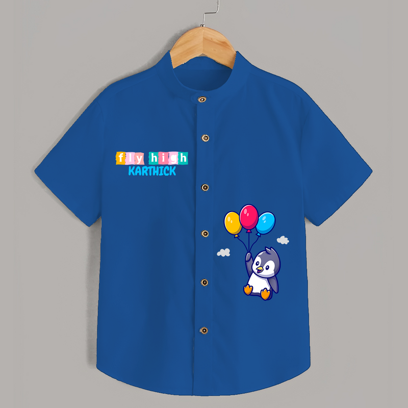 Fly High Shirt | Personalized Shirt for Little Dreamers and Achievers - COBALT BLUE - 0 - 6 Months Old (Chest 23")